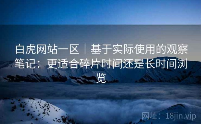 白虎网站一区｜基于实际使用的观察笔记：更适合碎片时间还是长时间浏览