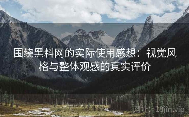 围绕黑料网的实际使用感想：视觉风格与整体观感的真实评价