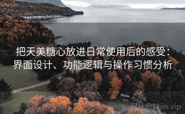 把天美糖心放进日常使用后的感受：界面设计、功能逻辑与操作习惯分析