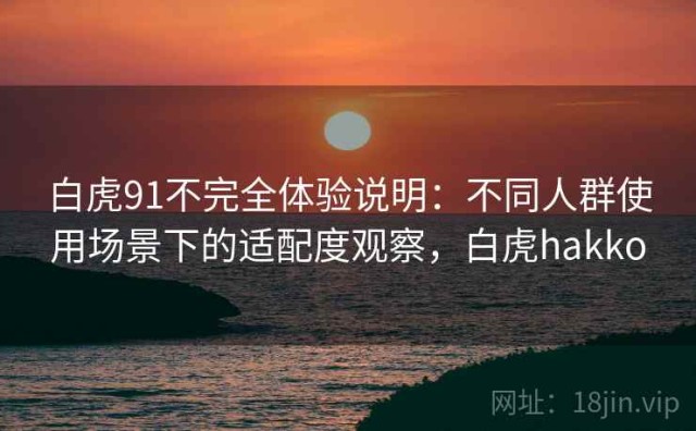 白虎91不完全体验说明：不同人群使用场景下的适配度观察，白虎hakko