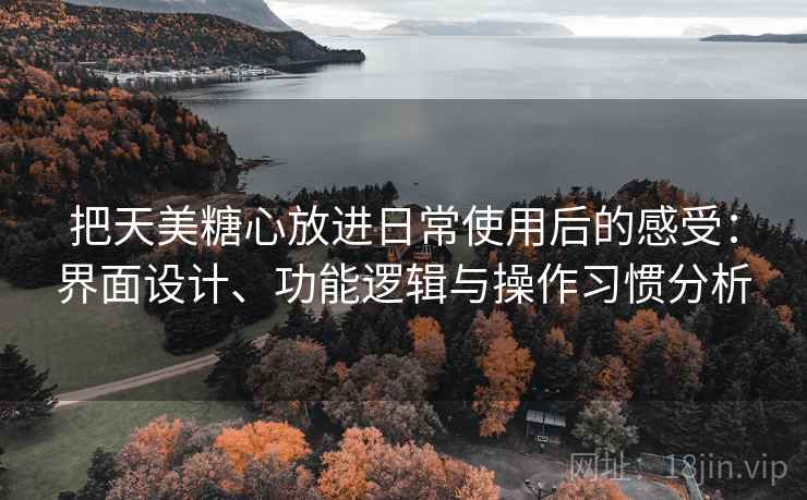 把天美糖心放进日常使用后的感受：界面设计、功能逻辑与操作习惯分析