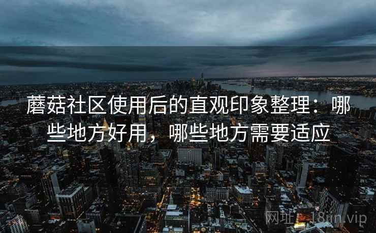 蘑菇社区使用后的直观印象整理:哪些地方好用,哪些地方需要适应 蘑菇社区使用后的直观印象整理:哪些地方好用,哪些地方需要适应