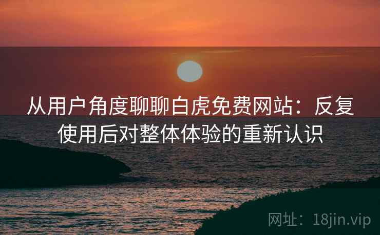 从用户角度聊聊白虎免费网站：反复使用后对整体体验的重新认识