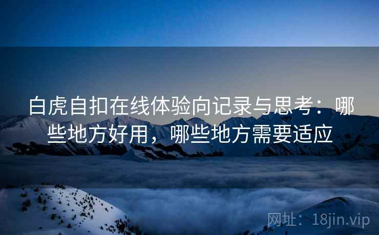 白虎自扣在线体验向记录与思考:哪些地方好用,哪些地方需要适应 白虎自扣在线体验向记录与思考:哪些地方好用,哪些地方需要适应