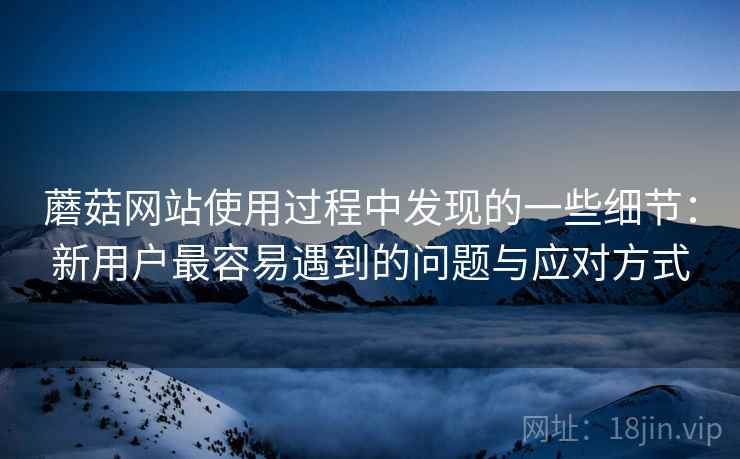 蘑菇网站使用过程中发现的一些细节:新用户最容易遇到的问题与应对方式 蘑菇网站使用过程中发现的一些细节:新用户最容易遇到的问题与应对方式
